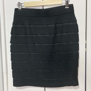 NN TAYLOR Women’s Black Lace Stripe Sweater Skirt Lined Size Small